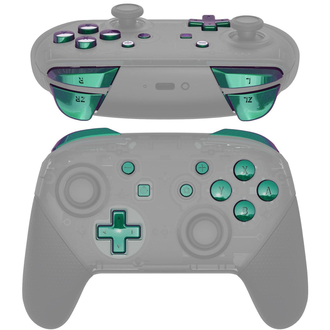 Glossy Chameleon Green Purple 13in1 Button Kits For NS Pro Controller-KRP311WS - Extremerate Wholesale