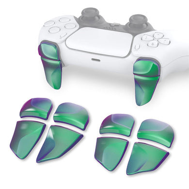 Glossy Chameleon Green Purple 2 Pairs Shoulder Buttons Extention Triggers For PS5 & PS5 Edge Controller & PS Portal Remote Player-PFPJ086 - Extremerate Wholesale