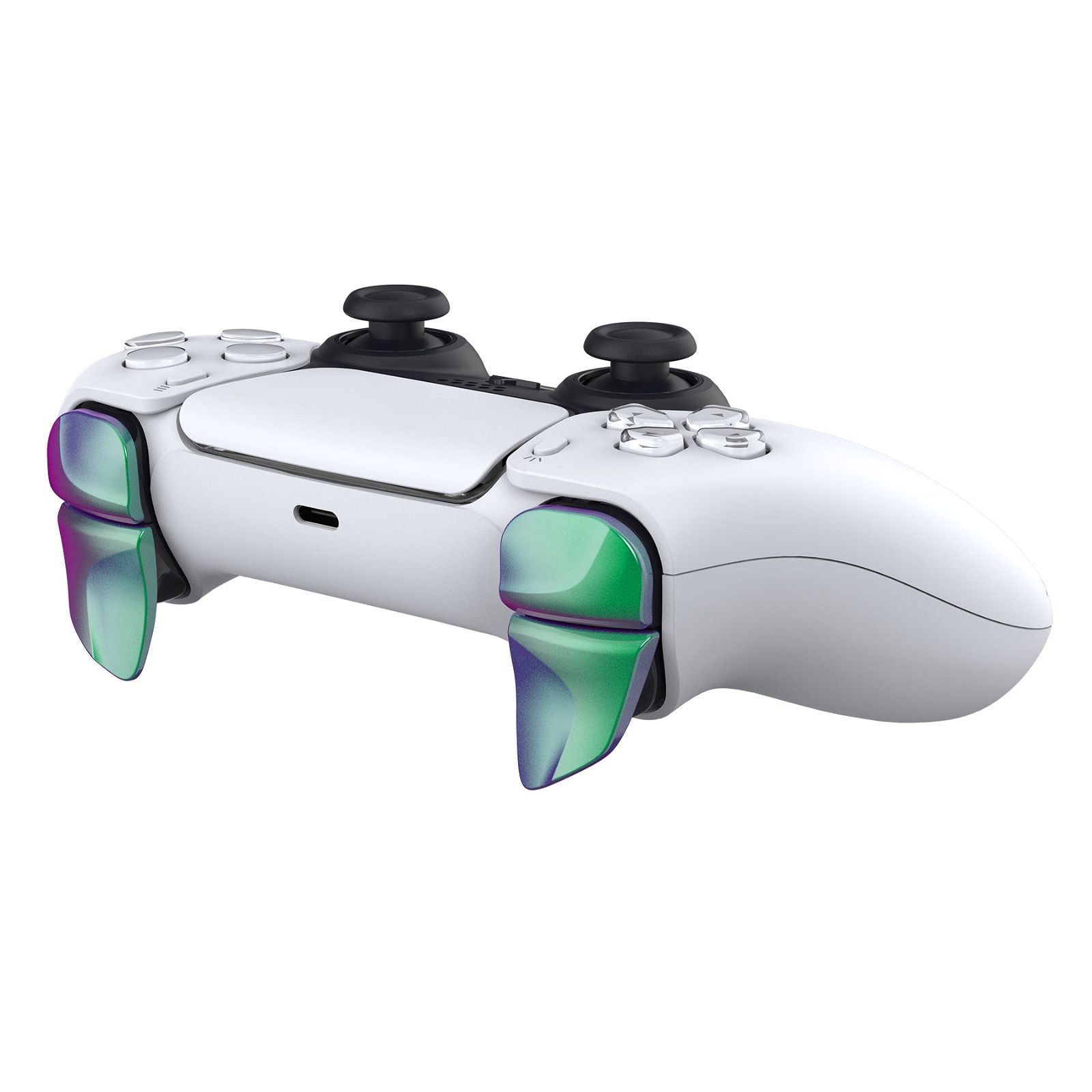 Glossy Chameleon Green Purple 2 Pairs Shoulder Buttons Extention