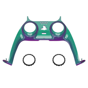 Glossy Chameleon Green Purple Decorative Trim Shell With Accent Rings Compatible With PS5 Controller-GPFP3002WS - Extremerate Wholesale