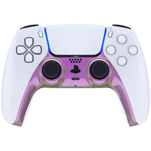 Glossy Chameleon Pink Green Decorative Trim Shell With Accent Rings Compatible With PS5 Controller-GPFP3023WS - Extremerate Wholesale