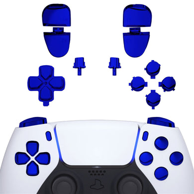 Glossy Chrome Blue 11in1 Button Kits Compatible With PS5 Controller BDM-030 & BDM-040 - JPF2004G3WS - Extremerate Wholesale