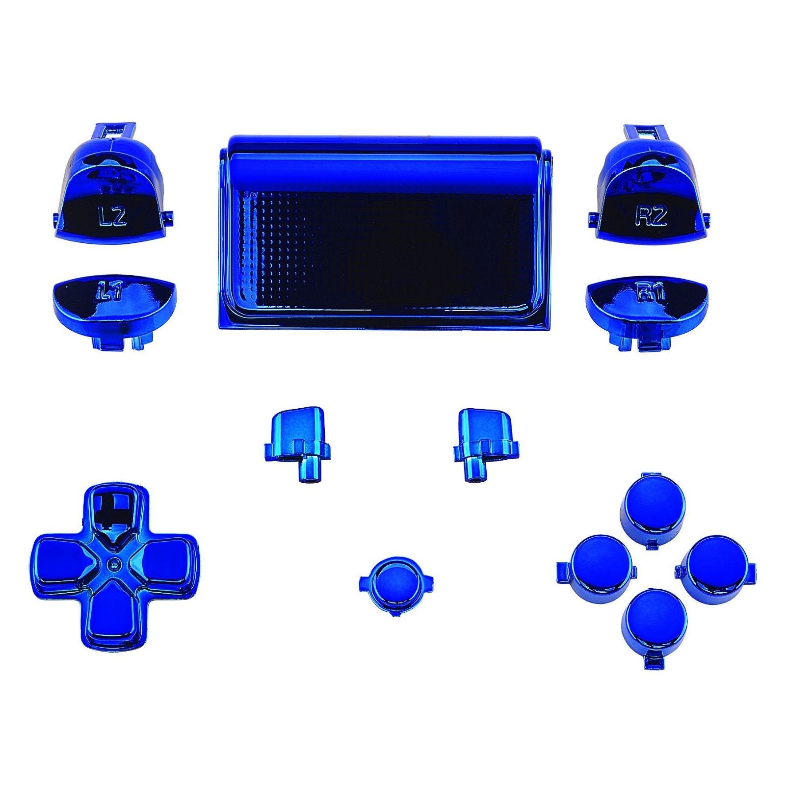 Glossy Chrome Blue 13in1 Button Kits Compatible With PS4 Gen2  Controller-SP4J0416WS