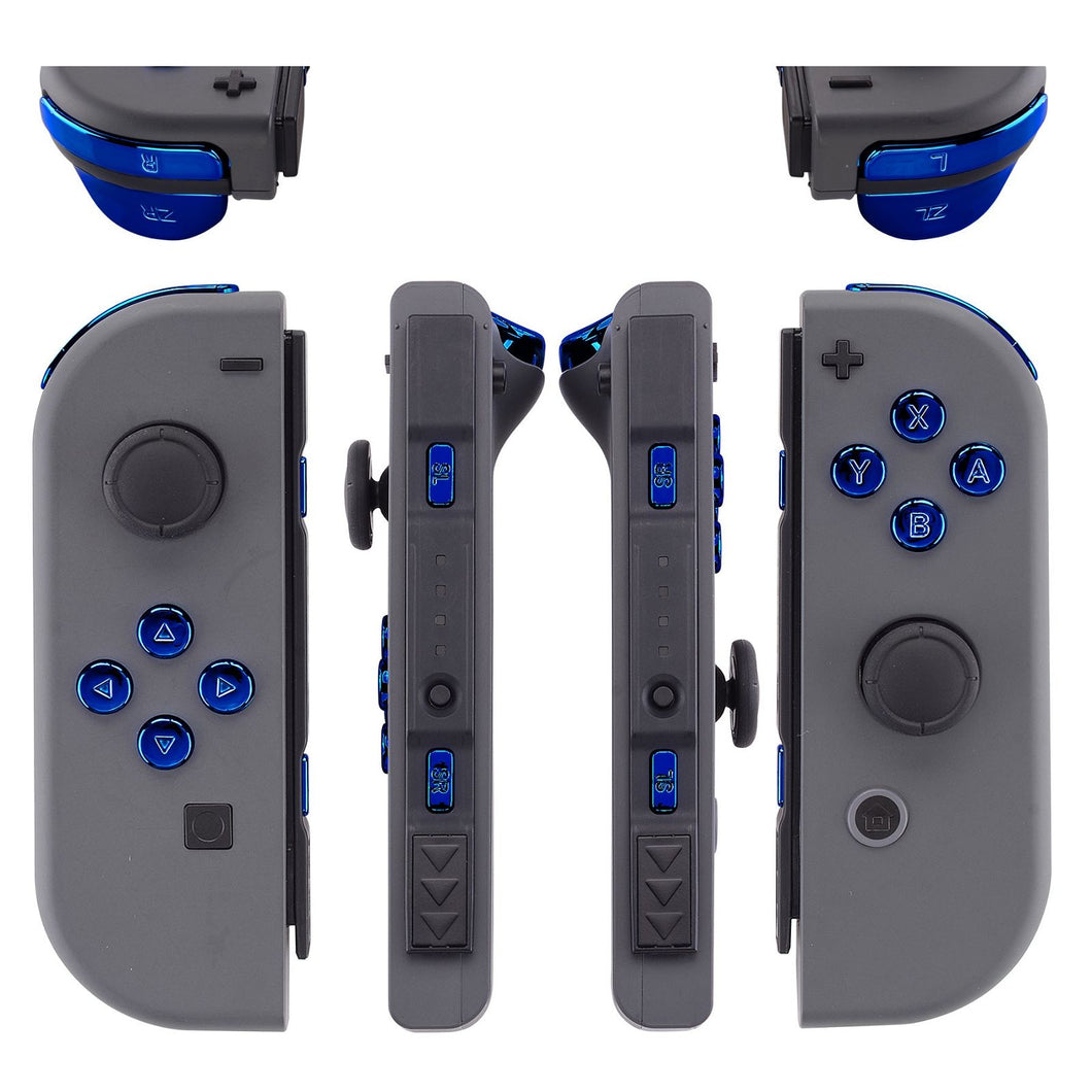 Glossy Chrome Blue 21in1 Button Kits For NS Switch Joycon & OLED Joycon-AJ304WS - Extremerate Wholesale