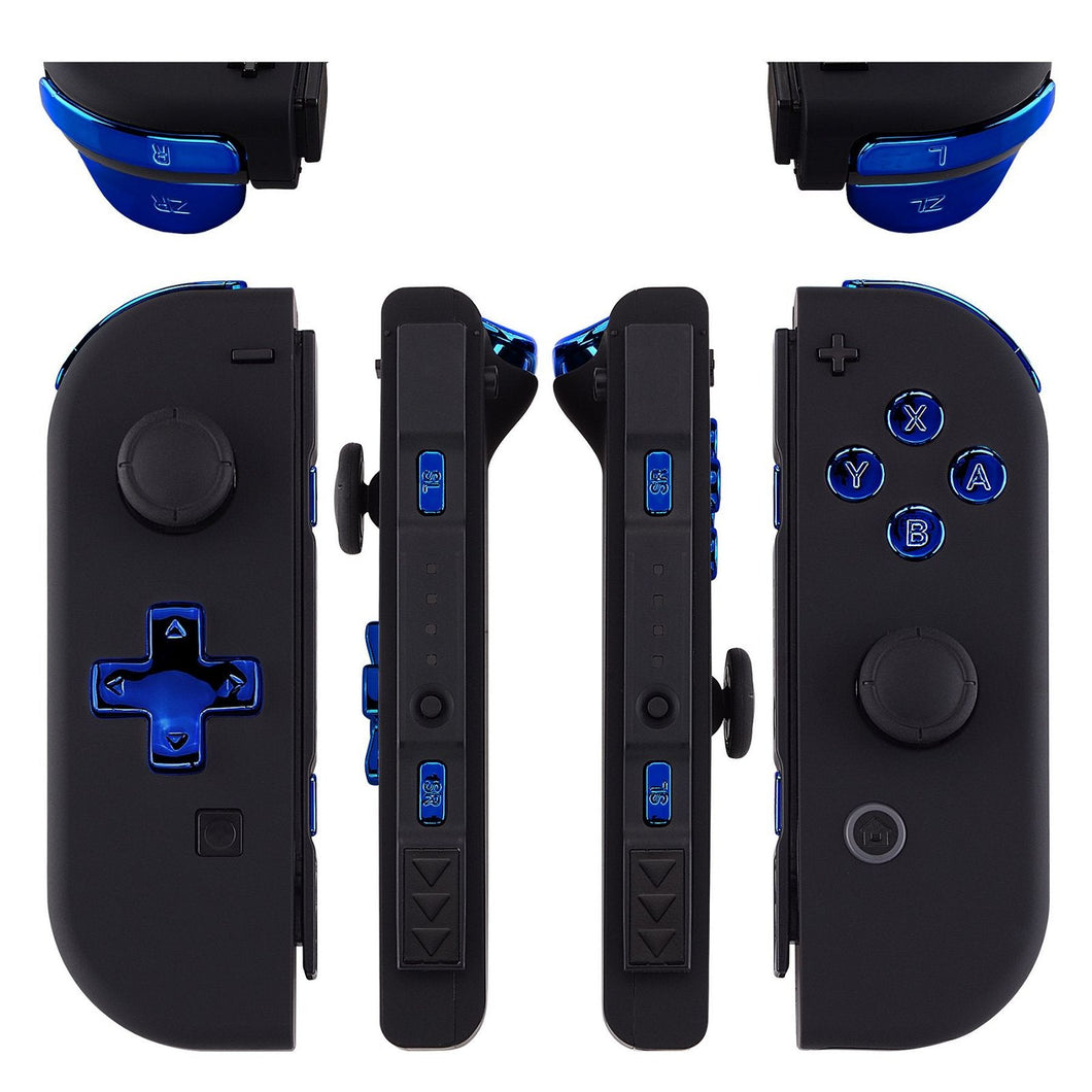 Glossy Chrome Blue 22in1 Button Kits For NS Switch Joycon & OLED Joycon Dpad Controller-BZD404WS - Extremerate Wholesale