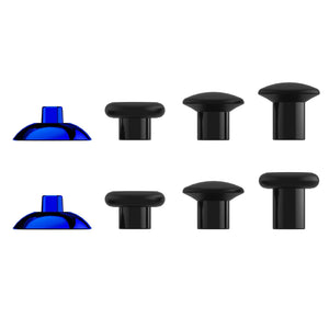 Glossy Chrome Blue And Black ThumbsGear Interchangeable Ergonomic Thumbstick Compatible With PS4 Slim PS4 Pro PS5 Controller With 3 Height Domed And Concave Grips Adjustable Joystick-P4J1111WS - Extremerate Wholesale