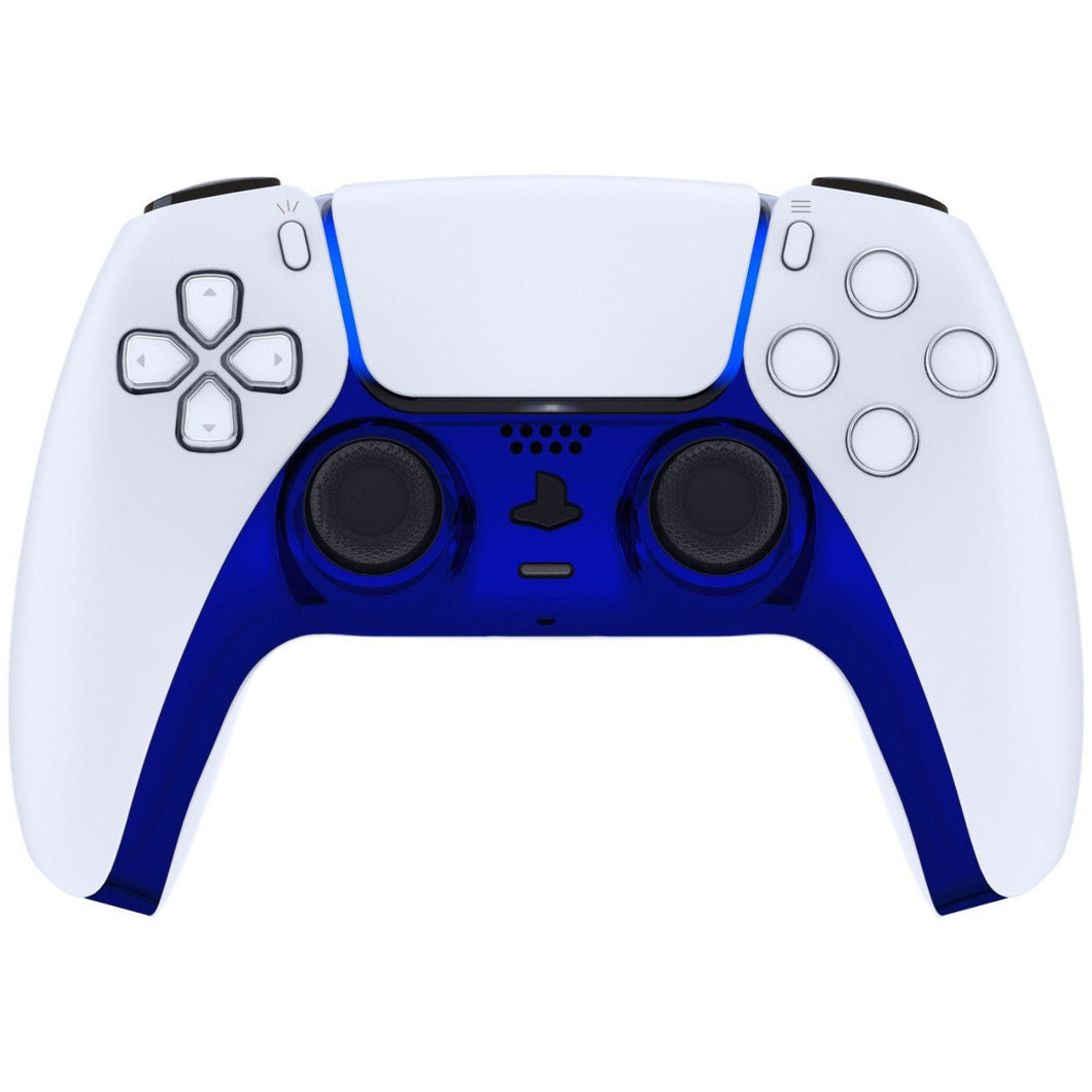 Glossy Chrome Blue Decorative Trim Shell With Accent Rings Compatible With PS5 Controller-GPFD4004WS - Extremerate Wholesale