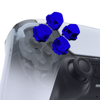 Glossy Chrome Blue Ergonomic Split D-pad Direction Buttons (SDP Buttons) For PS5 & PS5 Edge & PS4 All Model Controller -JPF8009WS - Extremerate Wholesale