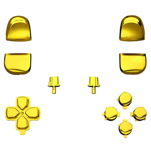 Glossy Chrome Gold 11in1 Button Kits Compatible With PS5 Controller BDM-010 & BDM-020 - JPF2001G2WS - Extremerate Wholesale