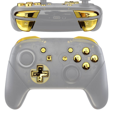Glossy Chrome Gold 13in1 Button Kits For NS Pro Controller-KRD401WS - Extremerate Wholesale