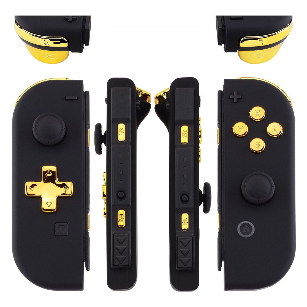 Glossy Chrome Gold 22in1 Button Kits For NS Switch Joycon & OLED Joycon Dpad Controller-BZD401WS - Extremerate Wholesale