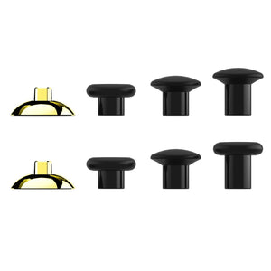 Glossy Chrome Gold And Black ThumbsGear Interchangeable Ergonomic Thumbstick Compatible With PS4 Slim PS4 Pro PS5 Controller With 3 Height Domed And Concave Grips Adjustable Joystick-P4J1108WS - Extremerate Wholesale