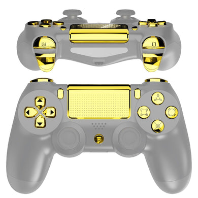 Glossy Chrome Gold Classical Symbols 13in1 Button Kits Compatible With PS4 Gen2 Controller-SP4J0503WS - Extremerate Wholesale