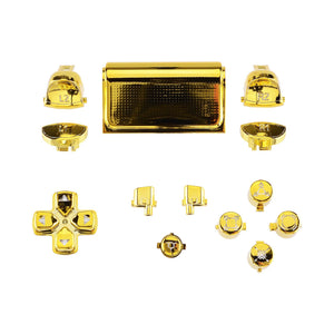 Glossy Chrome Gold Classical Symbols 13in1 Button Kits Compatible With PS4 Gen2 Controller-SP4J0503WS - Extremerate Wholesale