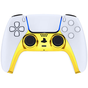 Glossy Chrome Gold Decorative Trim Shell With Accent Rings Compatible With PS5 Controller-GPFD4001WS - Extremerate Wholesale