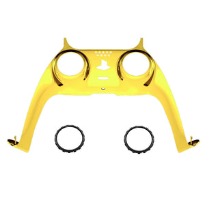 Glossy Chrome Gold Decorative Trim Shell With Accent Rings Compatible With PS5 Controller-GPFD4001WS - Extremerate Wholesale