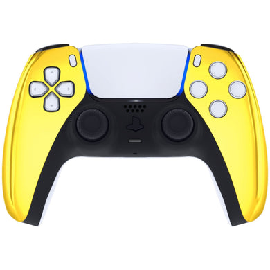 Glossy Chrome Gold Front Shell Compatible With PS5 Controller-MPFD4001WS - Extremerate Wholesale