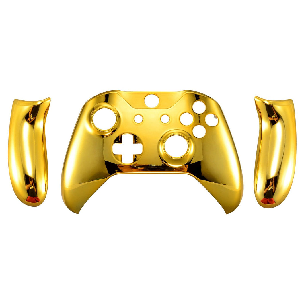Glossy Chrome Gold Front Shell With Side Rails Panel For Xbox One S Controller-ZSXOFD01WS - Extremerate Wholesale