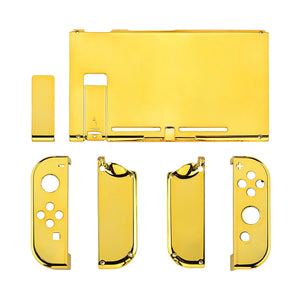 Glossy Chrome Gold Full Shells For NS Joycon-Without Any Buttons Included-QD401WS - Extremerate Wholesale