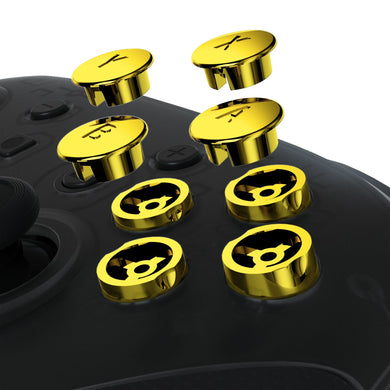 Glossy Chrome Gold Interchangeble ABXY Buttons For Nintendo Switch Pro Controller-KRH608WS - Extremerate Wholesale