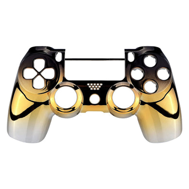 Glossy Chrome Gradient Black Gold Silver Front Shell Compatible With PS4 Gen2 Controller-SP4FD11WS - Extremerate Wholesale