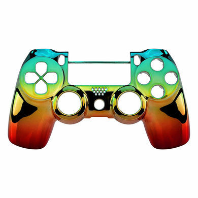 Glossy Chrome Gradient Green Gold Red Front Shell Compatible With PS4 Gen2 Controller-SP4FD10WS - Extremerate Wholesale