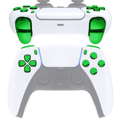Glossy Chrome Green 11in1 Button Kits Compatible With PS5 Controller BDM-010 & BDM-020 - JPF2006G2WS - Extremerate Wholesale