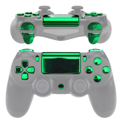 Glossy Chrome Green 13in1 Button Kits Compatible With PS4 Gen2 Controller-SP4J0418WS - Extremerate Wholesale