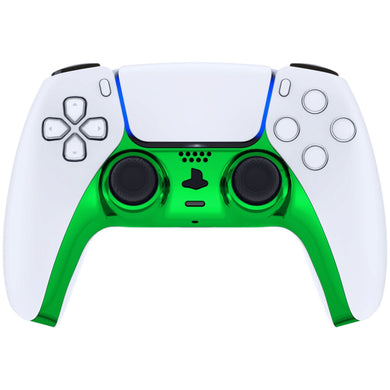 Glossy Chrome Green Decorative Trim Shell With Accent Rings Compatible With PS5 Controller-GPFD4006WS - Extremerate Wholesale