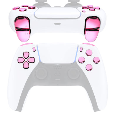 Glossy Chrome Pink 11in1 Button Kits Compatible With PS5 Controller BDM-010 & BDM-020 - JPF2007G2WS - Extremerate Wholesale