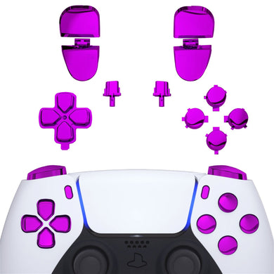 Glossy Chrome Purple 11in1 Button Kits Compatible With PS5 Controller BDM-030 & BDM-040 - JPF2005G3WS - Extremerate Wholesale
