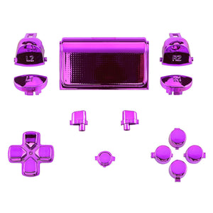 Glossy Chrome Purple 13in1 Button Kits Compatible With PS4 Gen2 Controller-SP4J0417WS - Extremerate Wholesale