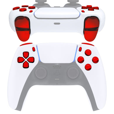 Glossy Chrome Red 11in1 Button Kits Compatible With PS5 Controller BDM-010 & BDM-020 - JPF2003G2WS - Extremerate Wholesale