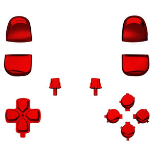 Glossy Chrome Red 11in1 Button Kits Compatible With PS5 Controller BDM-010 & BDM-020 - JPF2003G2WS - Extremerate Wholesale