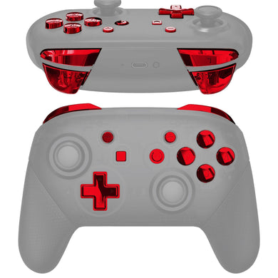 Glossy Chrome Red 13in1 Button Kits For NS Pro Controller-KRD403WS - Extremerate Wholesale