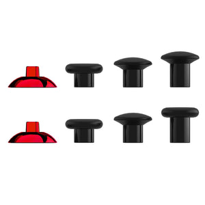 Glossy Chrome Red And Black ThumbsGear Interchangeable Ergonomic Thumbstick Compatible With PS4 Slim PS4 Pro PS5 Controller With 3 Height Domed And Concave Grips Adjustable Joystick-P4J1110WS - Extremerate Wholesale