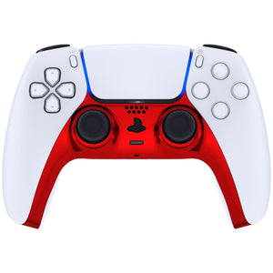 Glossy Chrome Red Decorative Trim Shell With Accent Rings Compatible With PS5 Controller-GPFD4003WS - Extremerate Wholesale