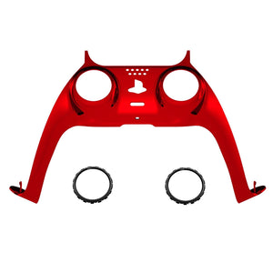 Glossy Chrome Red Decorative Trim Shell With Accent Rings Compatible With PS5 Controller-GPFD4003WS - Extremerate Wholesale