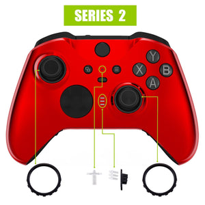 Glossy Chrome Red Front Shell For Xbox One-Elite2 Controller-ELD403WS - Extremerate Wholesale