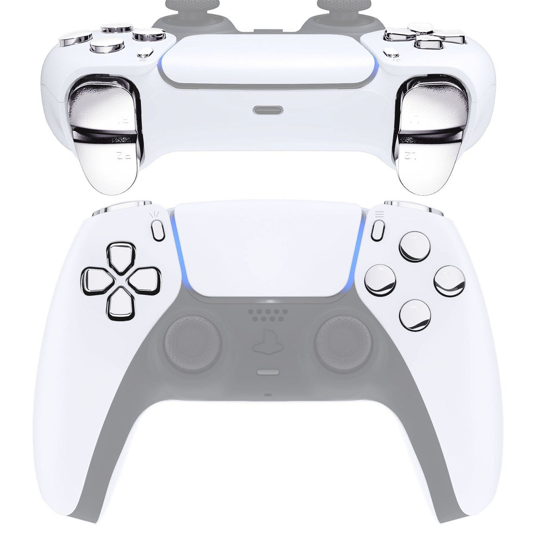 Glossy Chrome Silver 11in1 Button Kits Compatible With PS5 Controller BDM-010 & BDM-020 - JPF2002G2WS - Extremerate Wholesale