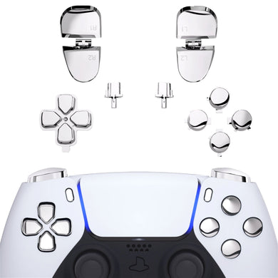 Glossy Chrome Silver 11in1 Button Kits Compatible With PS5 Controller BDM-030 & BDM-040 - JPF2002G3WS - Extremerate Wholesale