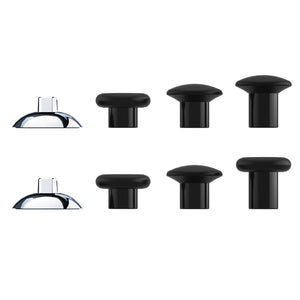 Glossy Chrome Silver And Black ThumbsGear Interchangeable Ergonomic Thumbstick Compatible With PS4 Slim PS4 Pro PS5 Controller With 3 Height Domed And Concave Grips Adjustable Joystick-P4J1109WS - Extremerate Wholesale