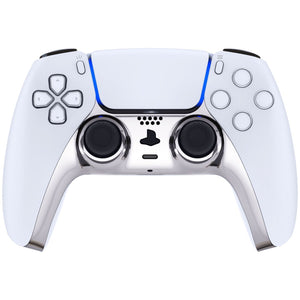 Glossy Chrome Silver Decorative Trim Shell With Accent Rings Compatible With PS5 Controller-GPFD4002WS - Extremerate Wholesale