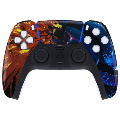 Glossy Fire Eagle vs Ice Snake Front Shell With Touchpad Compatible With PS5 Controller BDM-010 & BDM-020 & BDM-030 & BDM-040 - ZPFT1066G3WS - Extremerate Wholesale