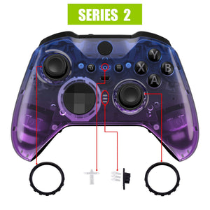 Glossy Gradient Translucent Bluebell Front Shell For Xbox One-Elite2 Controller-ELP334WS - Extremerate Wholesale