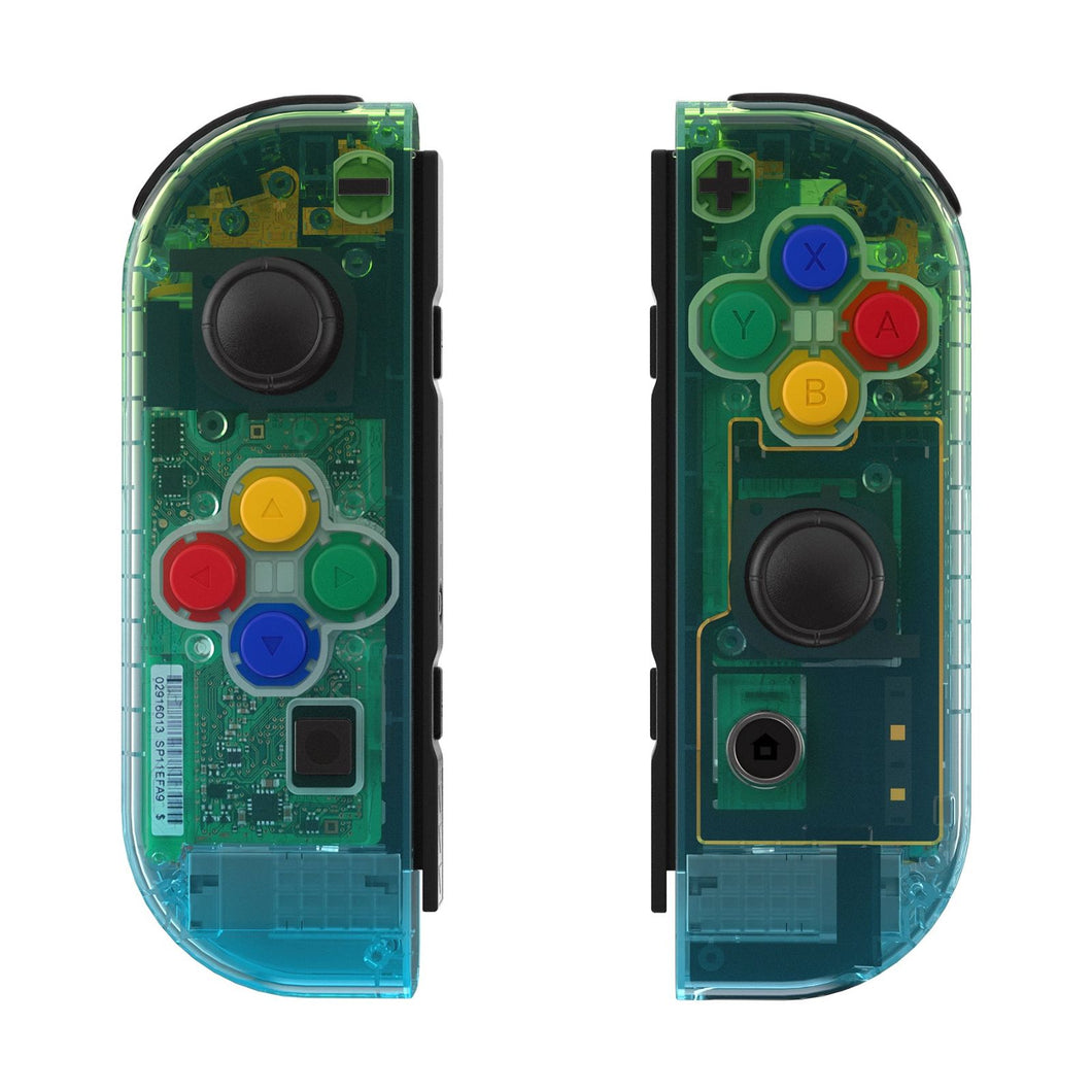 Glossy Gradient Translucent Green Blue Shells With Middle Tray For NS Switch Joycon & OLED Joycon-CP338WS - Extremerate Wholesale