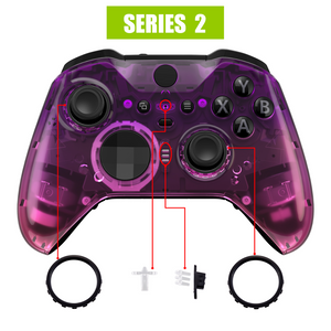 Glossy Gradient Translucent Purple Rose Red Front Shell For Xbox One-Elite2 Controller-ELP335WS - Extremerate Wholesale