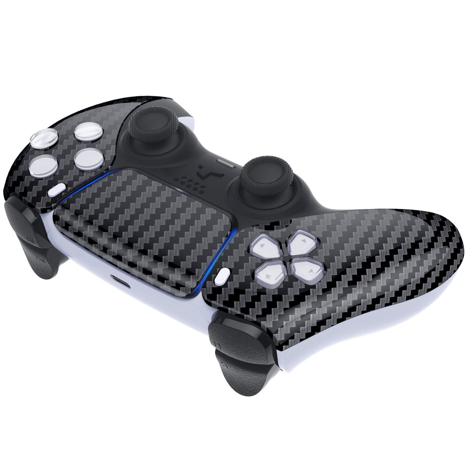 Glossy Graphite Carbon Fiber Front Shell With Touchpad Compatible With PS5  Controller BDM-010/020/030/040/050 - ZPFS2005G3WS
