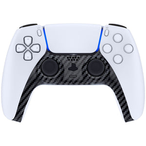 Glossy Graphite Carbon Fiber Pattern Decorative Trim Shell With Accent Rings Compatible With PS5 Controller-GPFS2004WS - Extremerate Wholesale