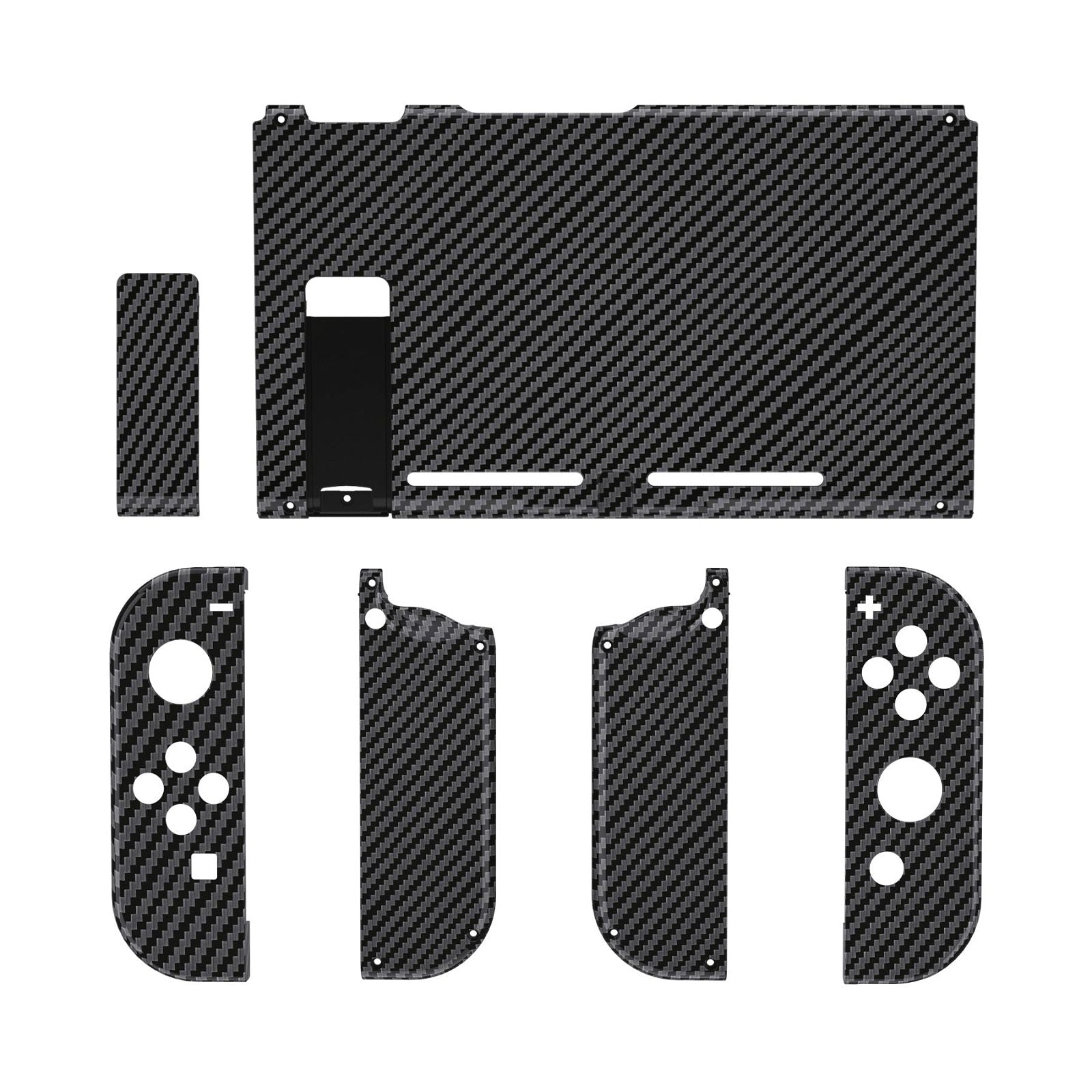 Glossy Graphite Carbon Fiber Pattern Full Shells For NS Joycon